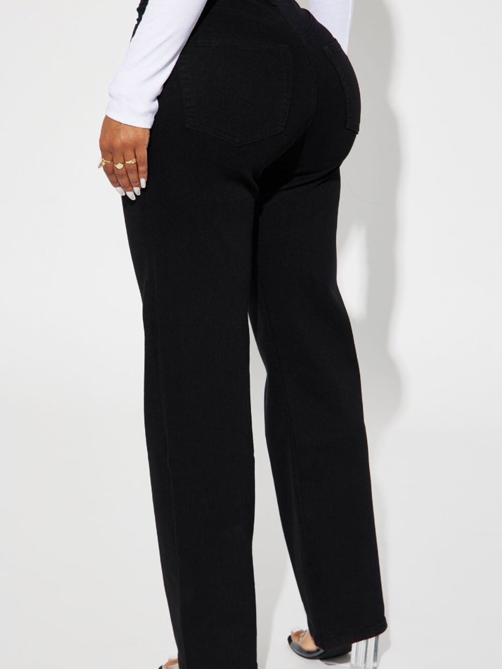 Fashion Nova Black Straight Leg Jeans - Picture 2 of 2